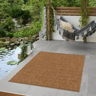 Steffensmeier Teppich Oslo - Webmuster Dunkel, Rechteckig, In- und Outdoor, wasserfest braun 160 cm x 230 cm