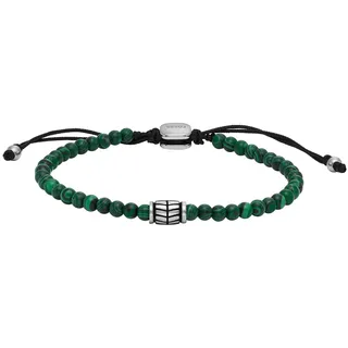Armband FOSSIL "Schmuck Geschenk Edelstahl Armschmuck JEWELRY", grün (edelstahlfarben, schwarz, grün, grün), Armbänder, Damen, 24cm, Edelstahl, Armband, mit Hämatit, Tigerauge, Sodalith oder Malachit