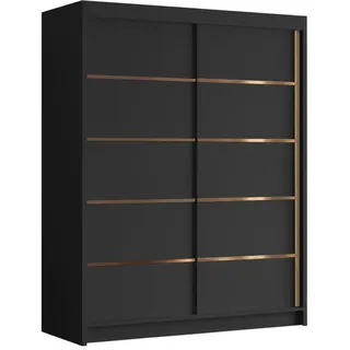 Mirjan24 Schiebetürenschrank Flavio IV 150 x 200 x 58 cm Schwarz