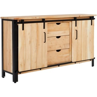 MID.YOU SIDEBOARD Naturfarben, Schwarz, Hellbraun - 160x90x42 cm