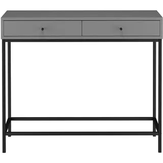 Mid.you Konsolentisch , Grau , Holzwerkstoff , 2 Schubladen , rechteckig , 35x76x90 cm , Wohnzimmer, Wohnzimmertische, Konsolentische