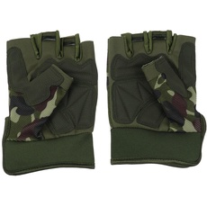 Create idea 1 Paar fingerlose Motorradhandschuhe 21,6-22,9 cm Outdoor-Sporthandschuhe rutschfeste gepolsterte Halbfinger-Handschuhe für Radfahren Wandern Klettern Camouflage Grün