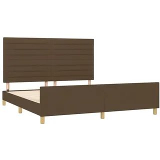 vidaXL Bettgestell ohne Matratze Dunkelbraun 180x200 cm Stoff - Braun