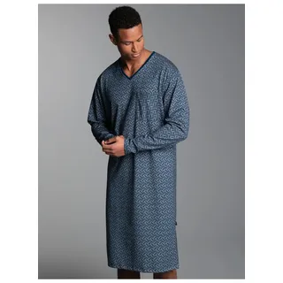 Trigema Pyjama »TRIGEMA Nachthemd mit Allover-Blätter-Muster« 1 tlg., blau