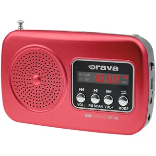Orava RP-130 R, Tragbar, Digital, FM, Rot, MicroSD (TransFlash), Lithium-Ion (Li-Ion) - Rot