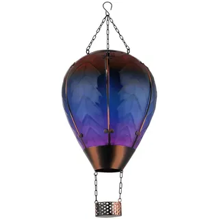GLOBO Solarleuchte Metall/Glas/Kunststoff 37 cm inkl. 24x LED mehrfarbig/schwarz/braun