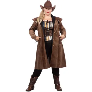 WILBERS & WILBERS 320432 - Western Mantel Jane für Damen, braun, Cowboy Look, Karneval