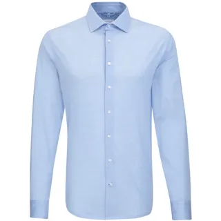 Seidensticker Herren Shaped Fit Langarm Jersey Hemd, Blau (Blau 13), (Herstellergröße: 43)