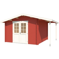 Bild Gartenhaus »Tulsa, Schwedenrot«, (Set), mit Dachanbau, rot