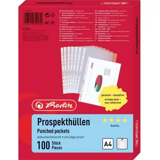 Herlitz 10840320 Klarsichthülle 210 x 297 mm A4 (PP) 100 Stück(e)