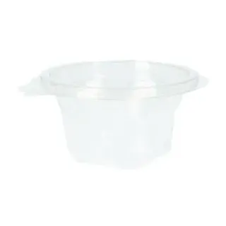 Verive Salatbox mit Deckel, rPET, 250 ml, Transparente Salatschale für Take-away Speisen, 1 Karton = 12 Packungen à 50 Stück