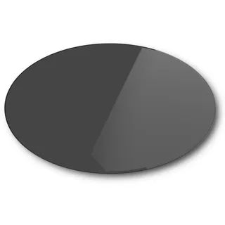 Euro Tische Glasplatte für Kaminofen und Tischplatte in Ø70 cm Facettenschliff, Schutzplatte mit 6mm ESG Sicherheitsglas, Funkenschutzplatte, Glasboden für Kamin schwarz