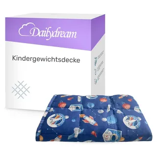 DAILYDREAM Gewichtsdecke Kinder 104x150cm, 3,2 kg, Baumwolle, Motiv Space