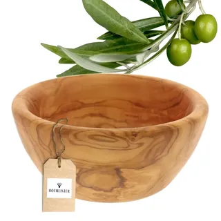 HOFMEISTER® Schale aus Olivenholz 12 cm – Runde Holzschale handgefertigt – Servierschale für Snacks Nüsse Dips & Beilagen – Olivenholzschüssel für Küche & Tisch