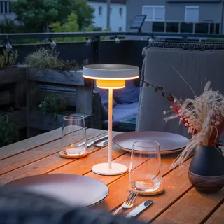 esotec Solar Sensorleuchte Tischleuchte Leseleuchte LINA Touch-Sensor 102922 - Weiß