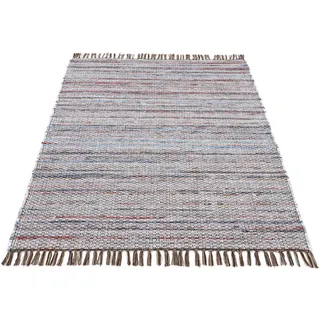 carpetfine »Kelim Chindi, Wendeteppich«, rechteckig, 6 mm Höhe, handgewebt, Fleckerlteppich mit Fransen, auch vielen in Läufergrößen braun 200x290 cm | aus Baumwolle, für Wohnzimmermit