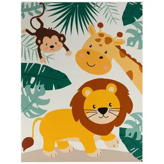 TT Home Kinderteppich 200 x 200 cm Beige/Blau/Grün