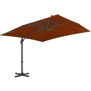 vidaXL Ampelschirm mit Aluminium-Mast 300x300 cm Terrakotta - Braun