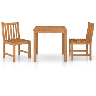 vidaXL 3-teiliges Garten-Ess-Set 80 x 80 cm Massivholz Teak - Braun