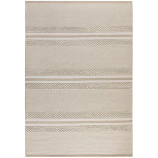 Steffensmeier Handwebteppich, Beige, Naturmaterialien, Gestreift, Rechteckig, 200x250 cm für Fußbodenheizung geeignet, Teppiche , Böden, Teppiche, Naturteppiche