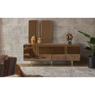 Sideboard mit 2x Spiegel Anrichte Luxus Garnitur Kommode Holz Kommoden Modern