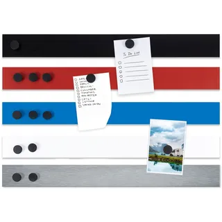 Master of Boards Magnetstreifen selbstklebend 4er Set 100 cm Länge, Rot, inklusive 32 Magnete für Büro, Küche, Magnetleiste Magnetband Klebestreifen Pinnwand für Fotos & Notizen