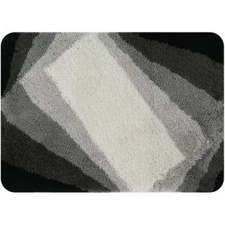 Spirella Badteppich Badematte Duschvorleger Hochflor | flauschig | rutschhemmend | geeignet für Fußbodenheizung | 40x60 cm | Grau, Grey, 40 x 60 cm
