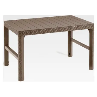 Gartentisch Lyon, cappuccino, höhenverstellbar, von Lounge- zu Esstisch, Kunststoff, 116 x 71,5 x 66,5 cm, wetterfest - Grau