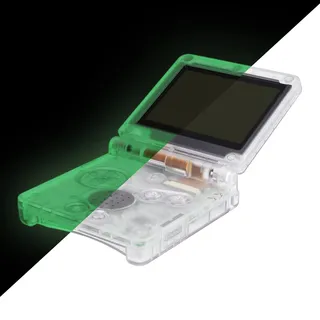 eXtremeRate Full Gehäuse für Nintendo Gameboy Advance SP,IPS Ready Upgraded Hülle & Taste, Ersatz Case Cover Shell Buttons für gba SP Konsole IPS&Standard LCD(KEIN Konsole&Platine)-Glow in Dark Grün