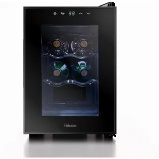 Tristar Grande Saignée Weinkühlschrank – Für bis zu 6 Flaschen – 17 L – Thermoelektrisch – Glastür – Touch-LED-Display – Innenbeleuchtung – WR-7506