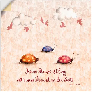 Artland Wandbild »Lebensweisheit Freunde«, Tiere, (1 St.), als Alubild, Outdoorbild, Leinwandbild, Poster, Wandaufkleber, beige