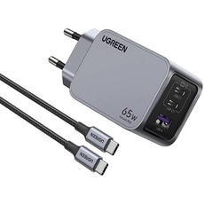 Bild Nexode Pro 65W USB-C Ladegerät 3-Ports Mini GaN Schnellladegerat schwarz/grau
