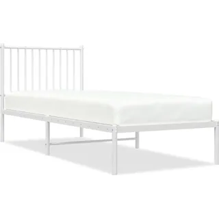 vidaXL Bettgestell mit Kopfteil Metall Weiß 80x200 cm