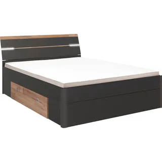 SchlafKONTOR Stauraumbett »Mars«, inklusive 2 Schubkästen und LED-Beleuchtung