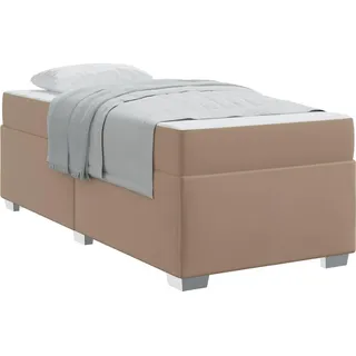 SYFAXTM Bettrahmen mit Matratze Cappuccino 100 x 200 cm Stoff - Braun