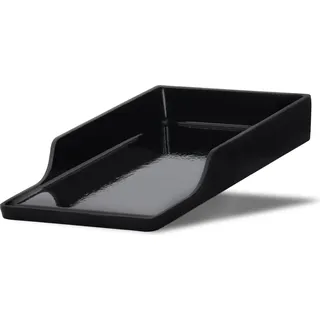 BBQ-Toro Gusseisen Grillplatte, 25,5 x 42,5 cm, BBQ Plancha emailliert, Grillpfanne, Grillschale - Schwarz