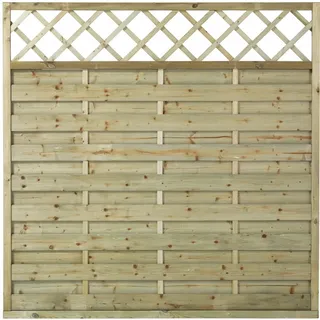 Plus Holz Sichtschutzzaun Bergen 180 x 180 cm Grün