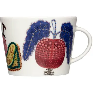Iittala Taika Sato Becher aus Vitroporzellan, Fassungsvermögen: 0,3L, Größe: 11,8x9,8x7,4cm, 1070912, Weiss/Opulenter Garten
