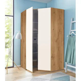 WIMEX Eckschrank Level by fresh to go 129 x 236 x 129 cm Braun/Weiß