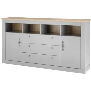 furn.design Sideboard 198 x 104 cm Grau / Eiche