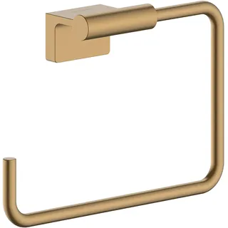 hansgrohe AddStoris S - Handtuchring, Handtuchhalter für Wandmontage, verdeckte Befestigung, Badezimmer Zubehör, Brushed Bronze, 41784140