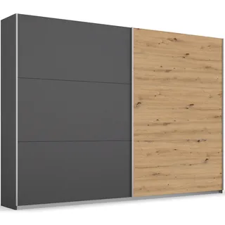 Basic Schwebetürenschrank »AURELIO Kleiderschrank Garderobe TOPSELLER OTTO ́s CHOICE« 3 verschiedene Ausstattungsvarianten Griffe aus Metall MADE IN GERMANY, grau