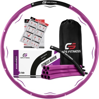 GATE FITNESS Hula Hoop Reifen Erwachsene und Kinder zum Abnehmen [1,2kg / 1,5kg / 2kg] | 6 bis 8 Segmente Hoola Reifen mit Wellendesign | Anfänger & Fortgeschrittene | Fitnessreifen mit Schaumstoff