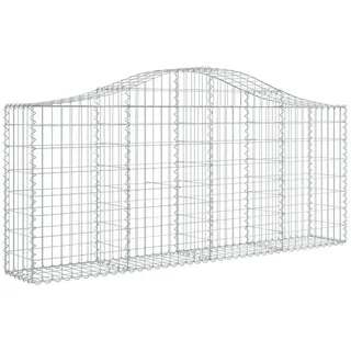vidaXL Gabione mit Hochbogen 200x30x80/100 cm Verzinktes Eisen