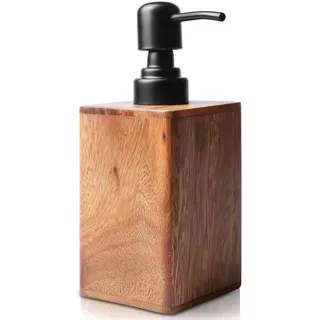 Seifenspender aus Holz, Flüssigkeitsspender Walnuss-Seifenspender für Zuhause Badezimmer Hotel Presse einfach zu befüllen Shampoo-Flasche Flüssigseifenspender