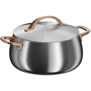 BergHOFF Home Kochtopf (24cm) – Edelstahl Topf mit Deckel – Kochtopf für alle Herdarten inkl. Induktion – Pastatopf - Ofenfest- Rose gold