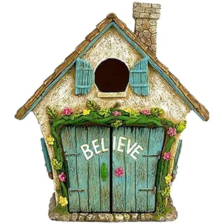 Dimoxii Mini Holztür Wichteltür Chalet Weihnachten aus Hölz Nissedor Miniatur Wichtel Tür Weihnachtswichtel (Stil 2)