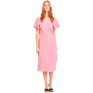 Vila Loe Wrap Kurzarm Midi-kleid - Wild Rose-14059666-WildRose - 34