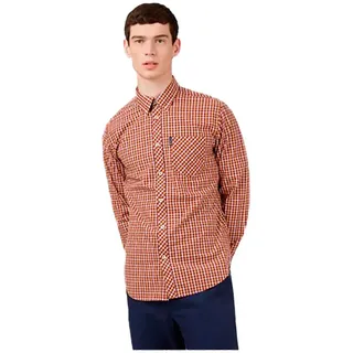 Ben Sherman Signature House Check Langarmhemd - Orange - XL