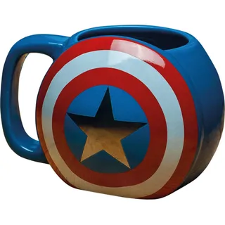 Marvel Avengers Captain America Schild Becher - Blau, Rot, Weiß